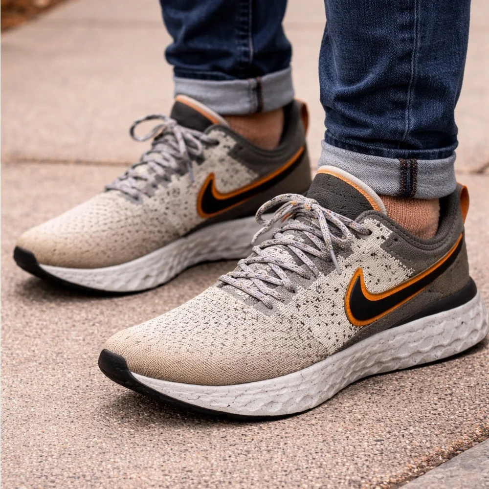 Nike React Infinity Run Flyknit 2 Men’s Size 11 Light Bone/Gray Running Shoes - Picture 1 of 11
